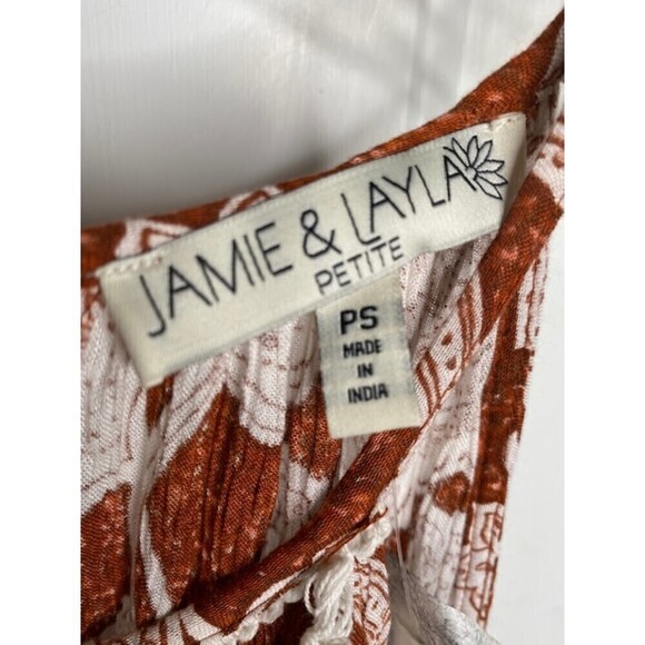 Jamie and Layla Maxi Dress Womens size Small Petite Rust/Cream Floral Sundress - Picture 6 of 6
